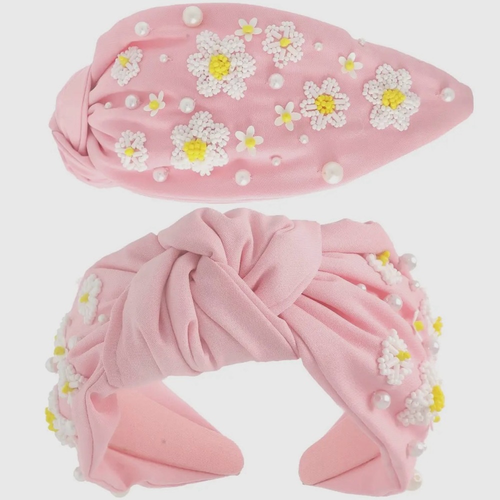 Floral Pearl Beaded Headband